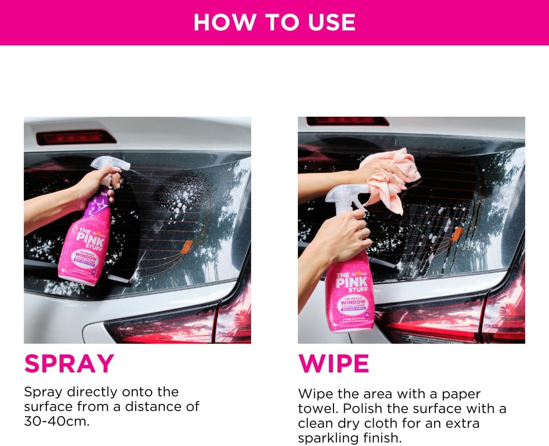 The Pink Stuff Stardrops Miracle Window and Glass Cleaner with Rose Vinegar Spray 750ml 20759