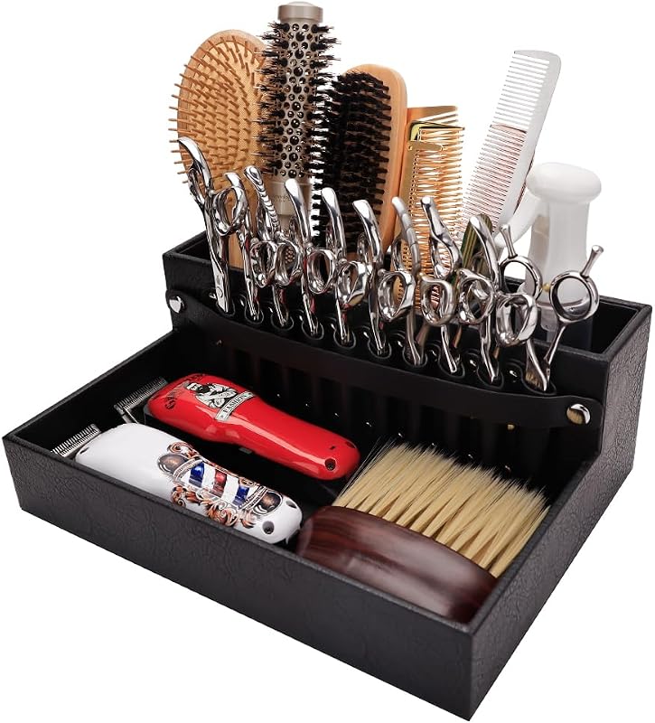 Caixa organizadora para ferramentas de barbearia com design destacável ZIBARBER, preta