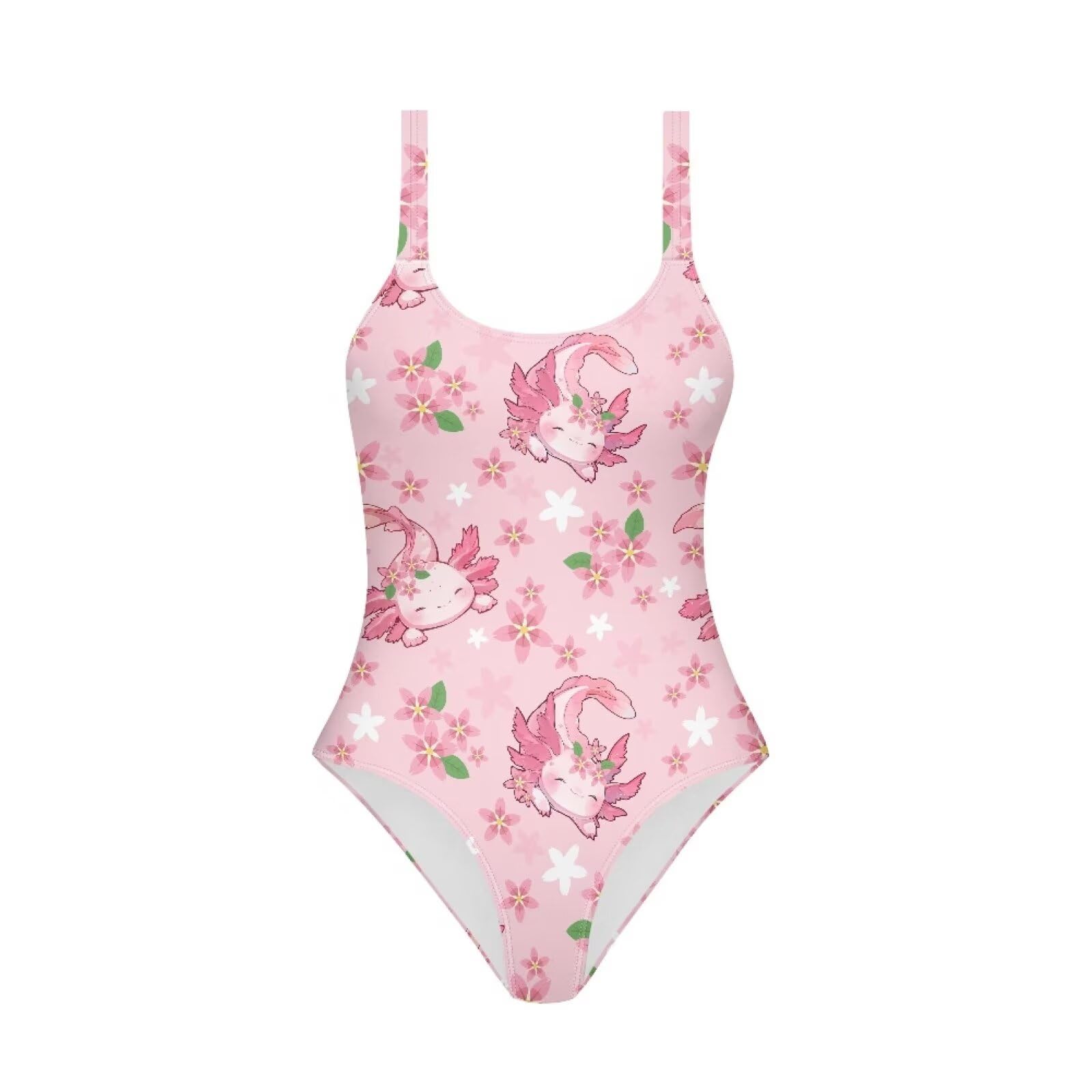 Yruonazao Floral Axolotl Leotards for Girls 14T Sleeveless Gymnastics Leotard Swimsuit One Piece Rash Guard Swimsuit Beach Party Birthday Bathing Suit Gift for Daughter Granddaughter