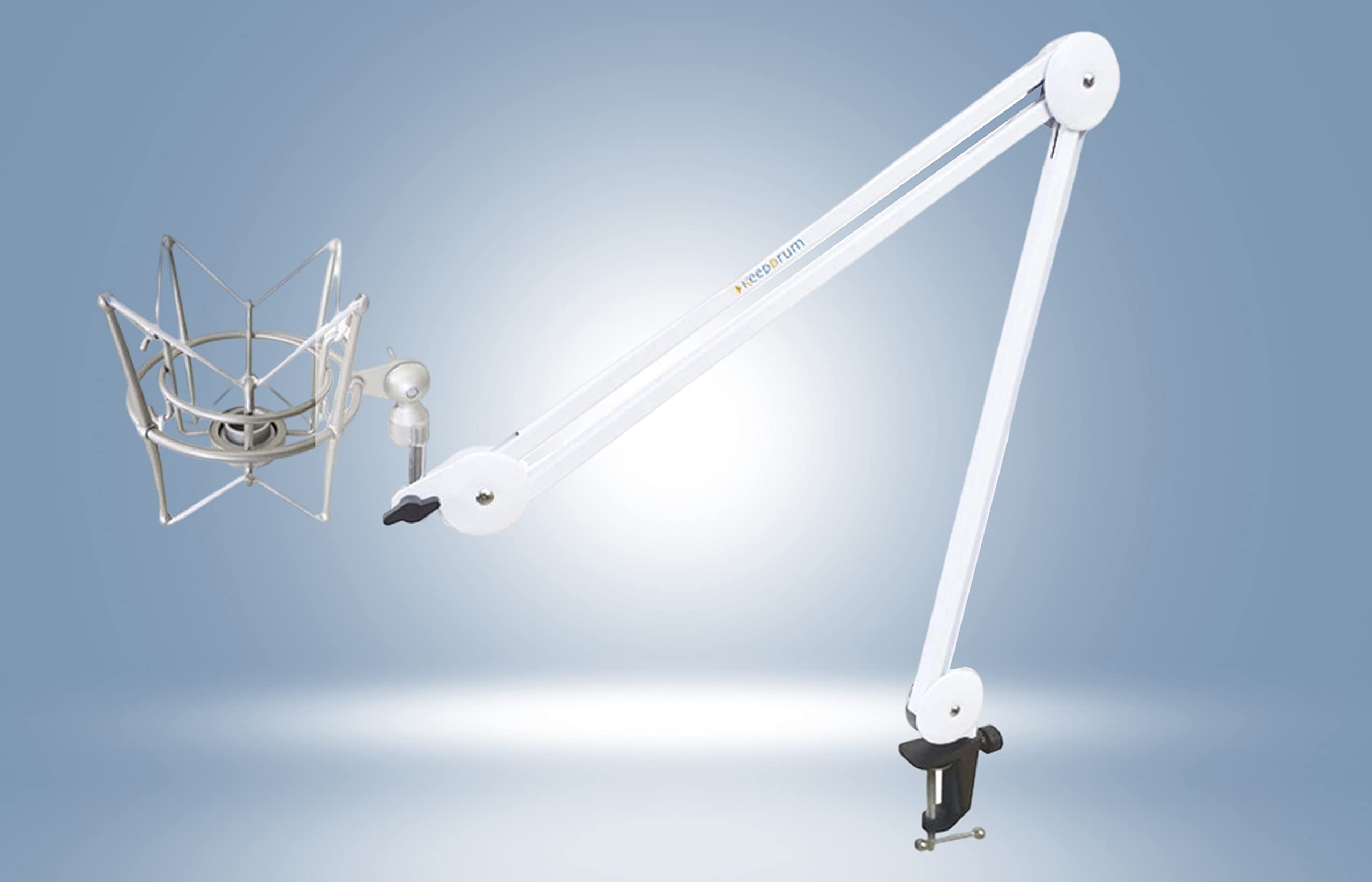 keepdrum MS138 WH Mikrofonarm Weiss + MS090 Spinne für Kondensator Mikrofone