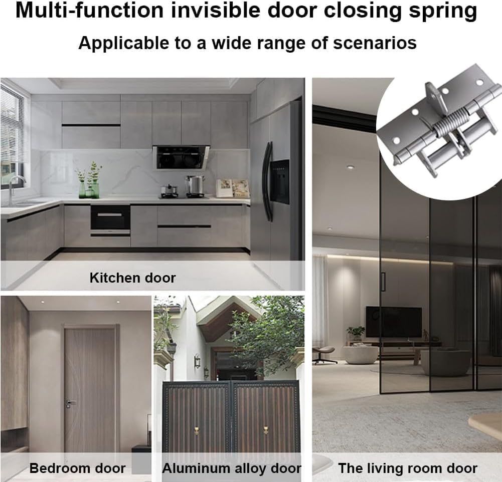 Heavy Duty 3 in 1 Automatic Door Closer Hinge Lock Garage Door Hinge - Automatic Spring Hinge with 90° Positioning, Anti-Rust Folding Shelf Hinge & Invisible Door Closer, Multicolor (Pack of 1) — Amazon image 6