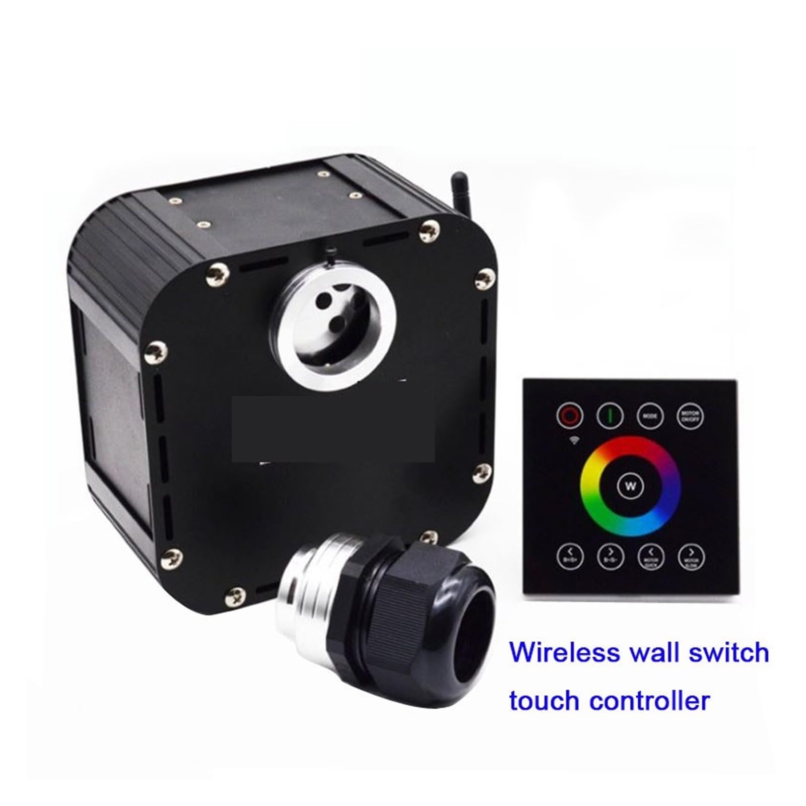1X Supper Brightness Twinkle 50W RGB APP Control, Światłowodowa dioda LED do dekoracji sufitu w kształcie gwiazdy,żYwy, Kolorowy, GwiaźDzisty Sufit(Wall switch touch)