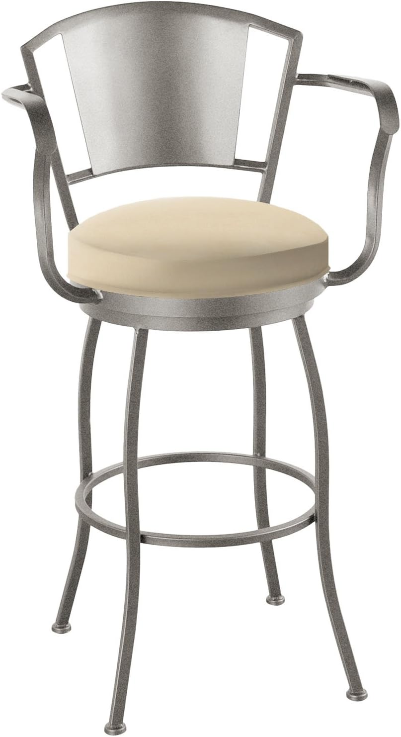 Callee Bristol Swivel Barstool with Arms, Upholstered Back