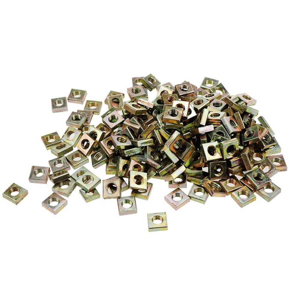 M5 Dadi quadrati, 8 mm x 3 mm, filettatura interna, zincati, filettatura metrica grossa, dadi, assortimento, kit per produzione automobilistica, accessori per hardware elettronico domestico, 100 pezzi