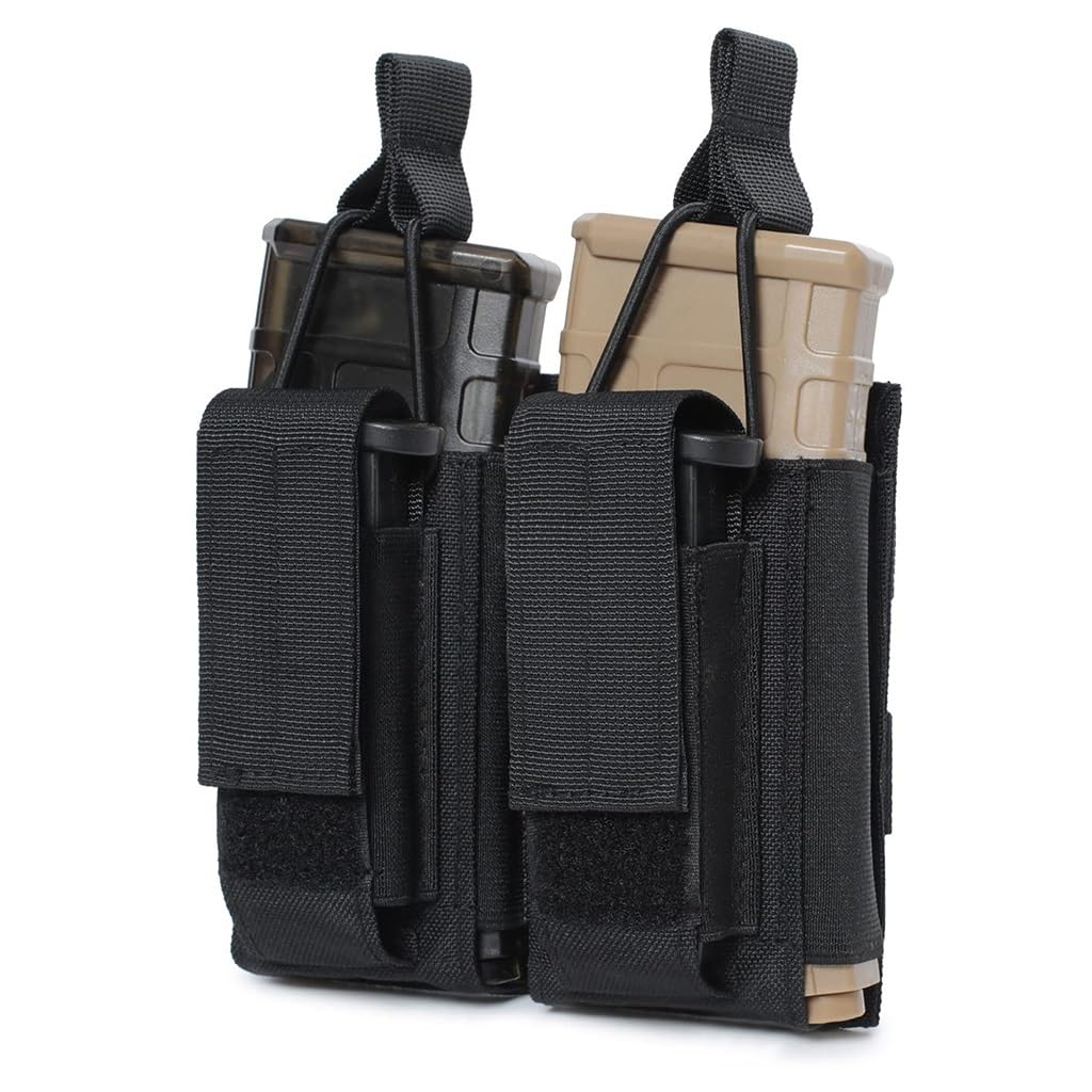 Pochette Double Chargeur anti-chute Molle pour équipement chasse M4 M16