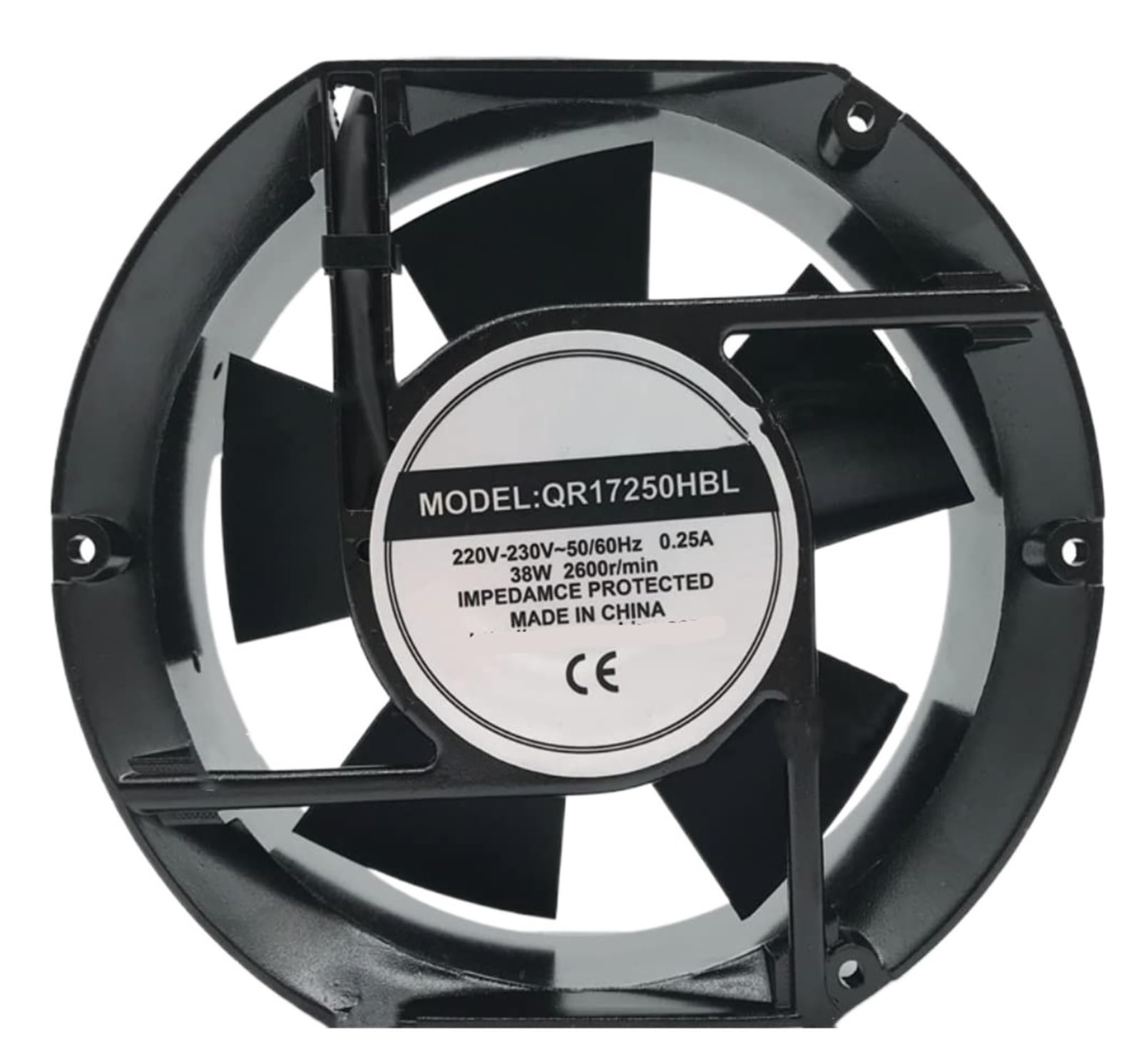 YMUGUEGH QR17250HBL 220V 50/60HZ 0.25A 38W fan