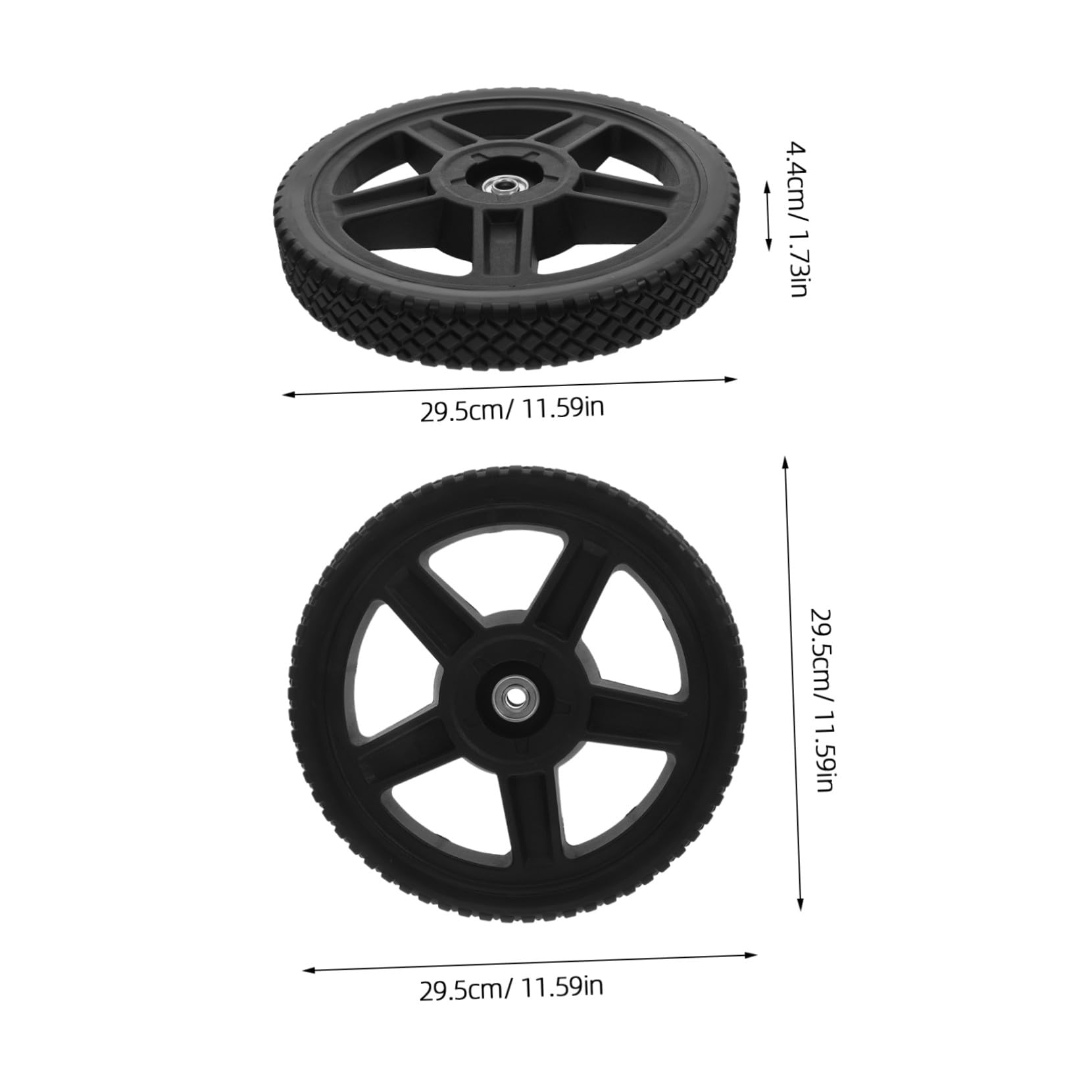 Toddmomy 2 Piezas Ruedas de Cortacésped Neumáticos PVC Resistentes y Cubos PP Duraderos Repuestos sin Aire para Cortacésped y Carros de Jardín con Orificio de Rodamiento
