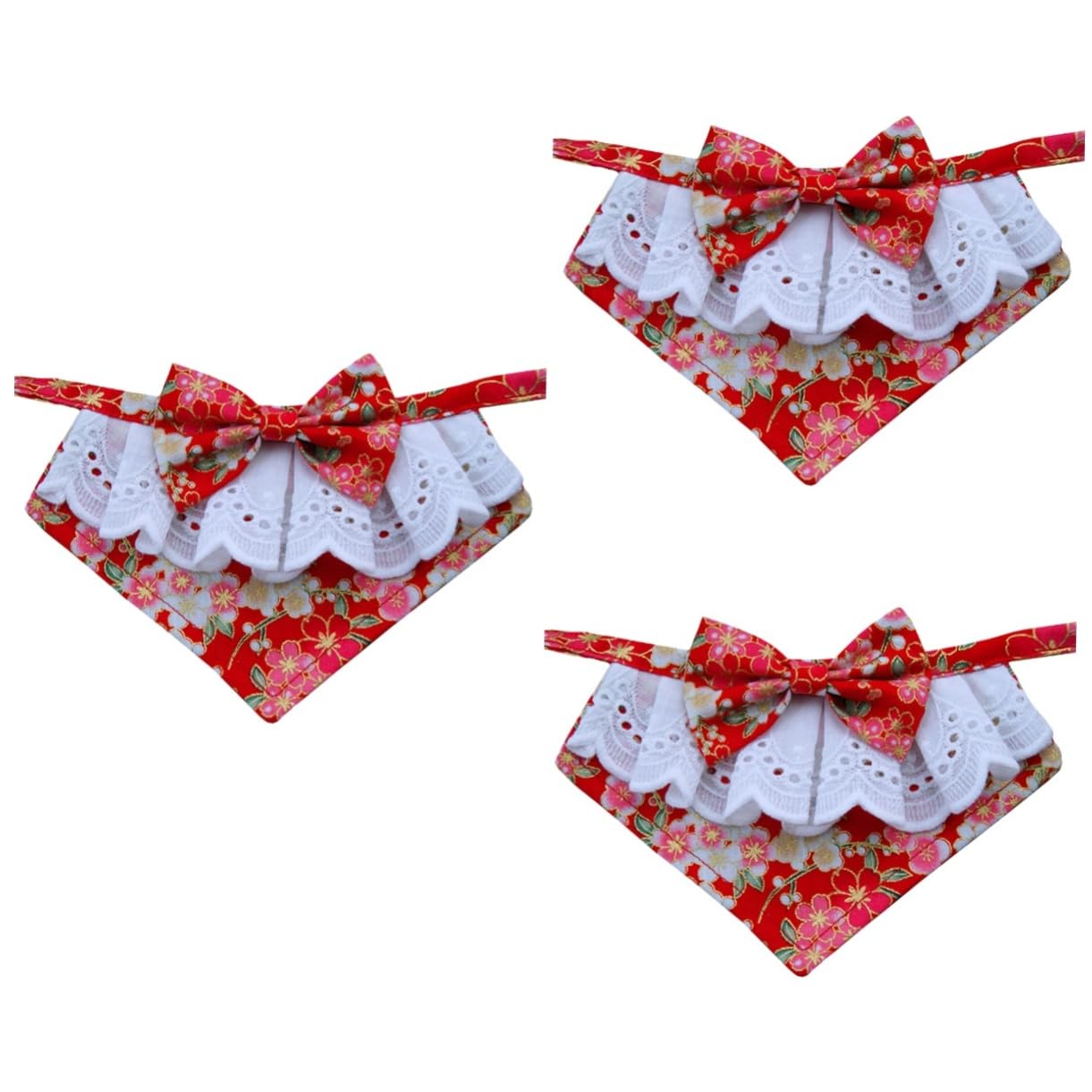 Écharpe triangulaire BESPORTBLE : lot de 3 bavoirs en tissu lavable pour costume animal