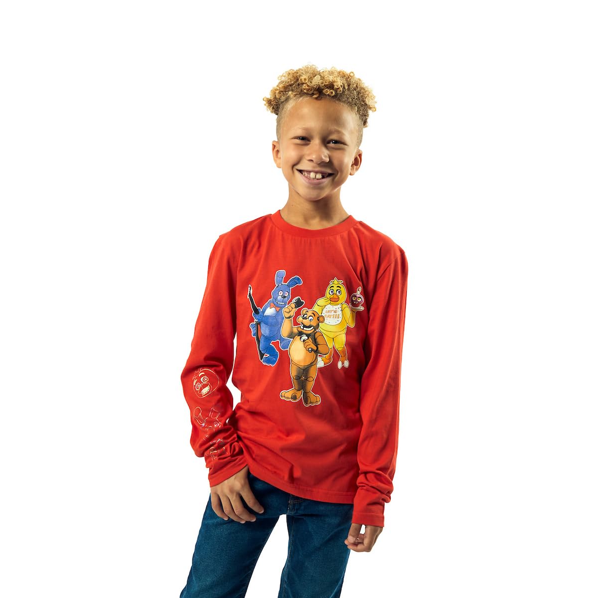Five Nights at Freddy's Character Art - Juego de 2 camisetas de manga larga y manga corta para niño