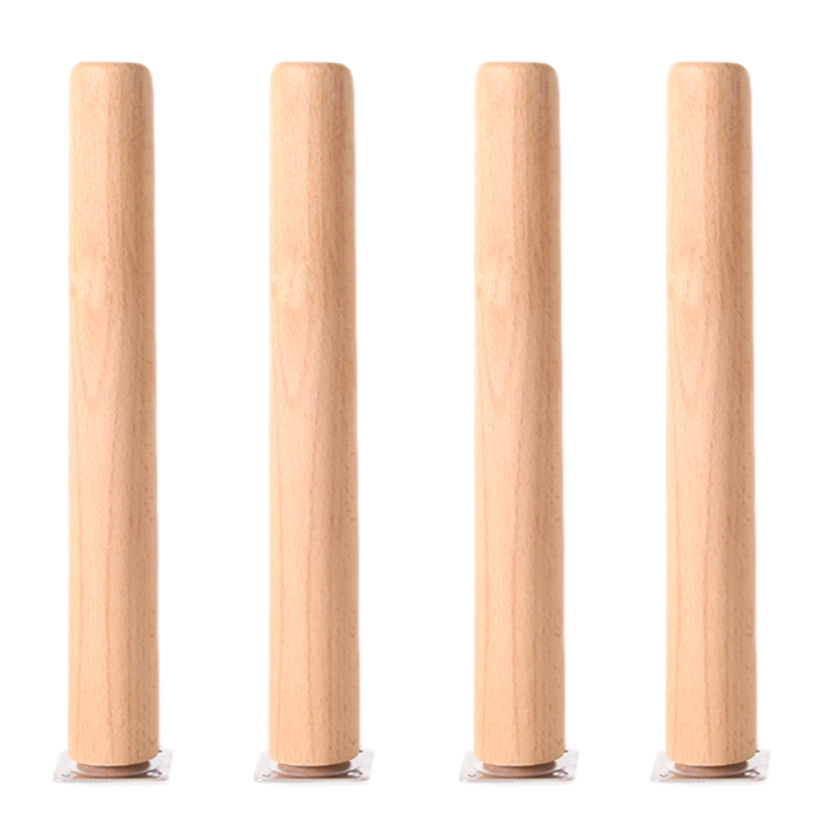Cwyp-043 Right Angle 4 Pcs Solid Oak Wood Furniture Legs,M8 Thread Tapered Replacement Sofa Table Chair Legs Furniture Feet,For Chair Sofa Couch Table Desk Cabinet (40Cm/15.75In,)