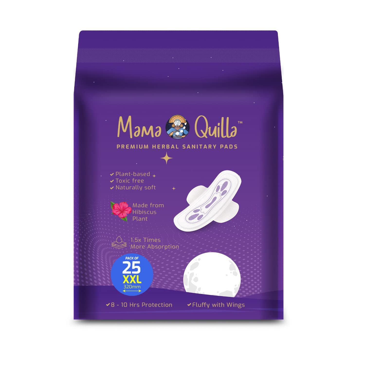 Mama Quilla Herbal Sanitary Pads For Women - Guilt Free Periods - Leakage Protection, Flow Type -Heavy Flow & Overnight Pad- 25 PCS of XXL-320 mm Pads (B0C2KFJ25K) Amazon Price History, Amazon Price Tracker