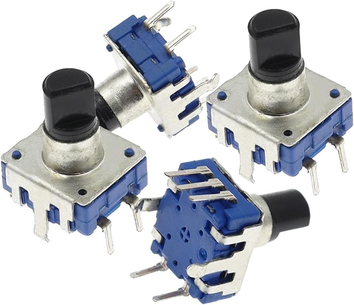 5PCS 360 Degree Rotary Encoder EC12 RE12 Encoder Coding 5Pin 24 Position With Push Button Switch Handle Length 12.5MM