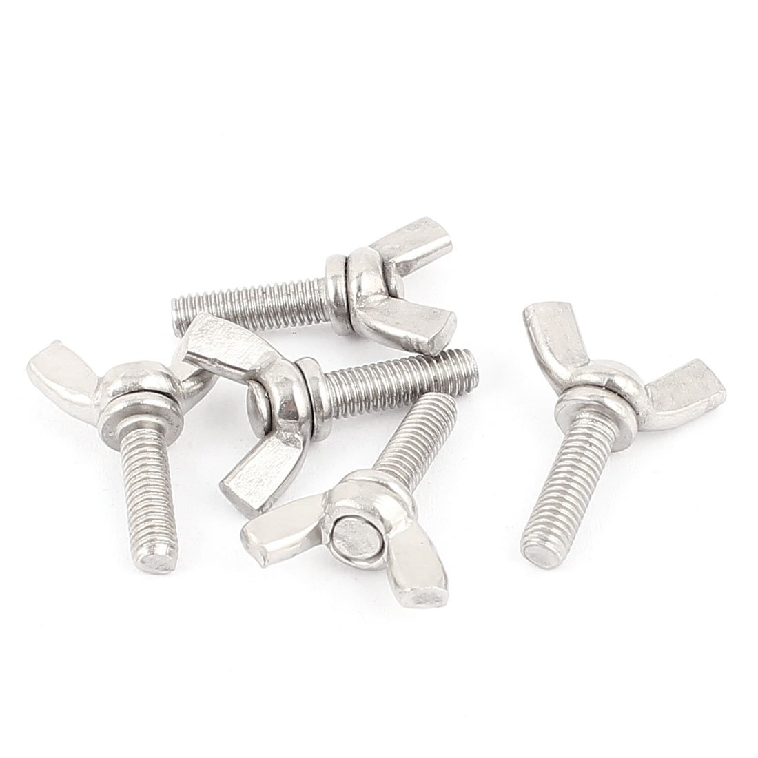 5Pcs Silver Machine Screw,8 Types M5 Butterfly Wing Nuts Assortment Kit, 304 Stainless Steel Wing Butterfly Screws Bolts Wingbolt Machine, Wing Nuts (M5*10mm)?Wing Nuts