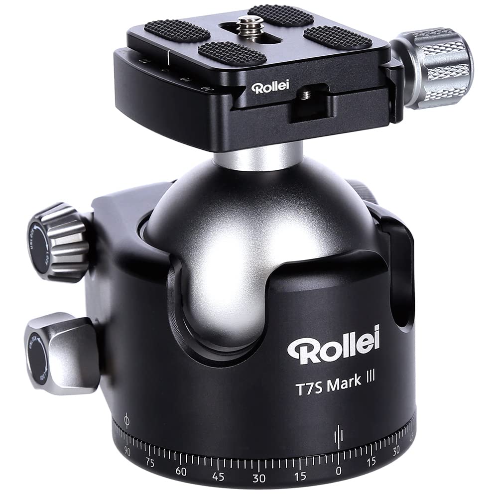 Rollei T7S Markt II Trépied Professionnel 360° avec Friction Capacité de Charge 26 kg Balance pour panoramique et 2 Niveaux à Bulle Compatible avec Acra Swiss Plaque de dégagement Rapide