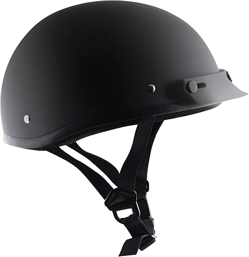 Miniatura 3 de Detour Helmets D.O.T. - Medio casco negro plano para motociclistas con visera extraíble
