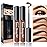 LSxia 2 Pcs Peel Off Tattoo Eyebrow Gel Set, Natural Color Eye-Brow Gel Long-Lasting Waterproof Eyebrow Tattoo, Easy Peel Off Eyebrow Brow Tattoo Makeup -Up To 3 Days (Light Brown)