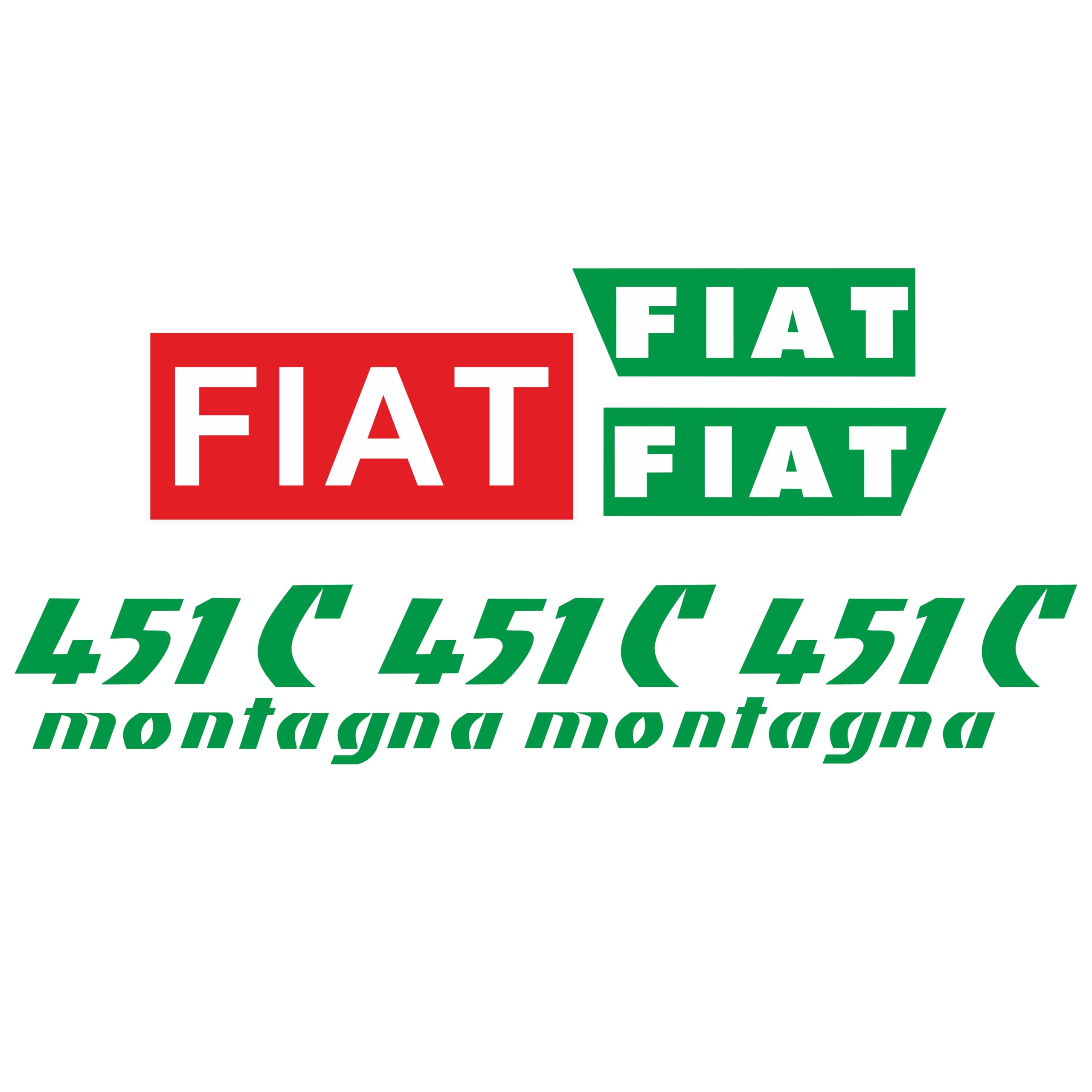 KIT ADESIVI DECALCOMANIE FIAT 451 C MONTAGNA PER TRATTORI AGRICOLI CINGOLATI