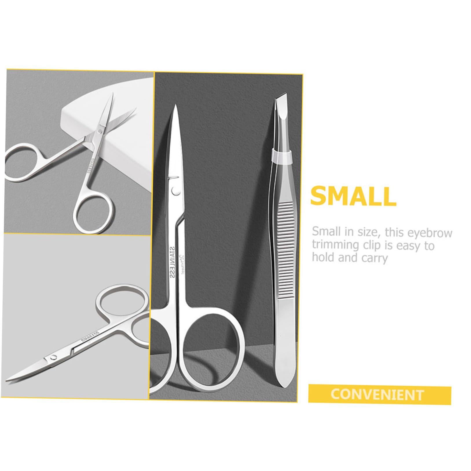 5 Set Pinzette e Forbicinper Sopracciglia Acciaio Inossidabile Strumenti Portatili per Sopracciglia e Manicure Include Pinzette per Unghie
