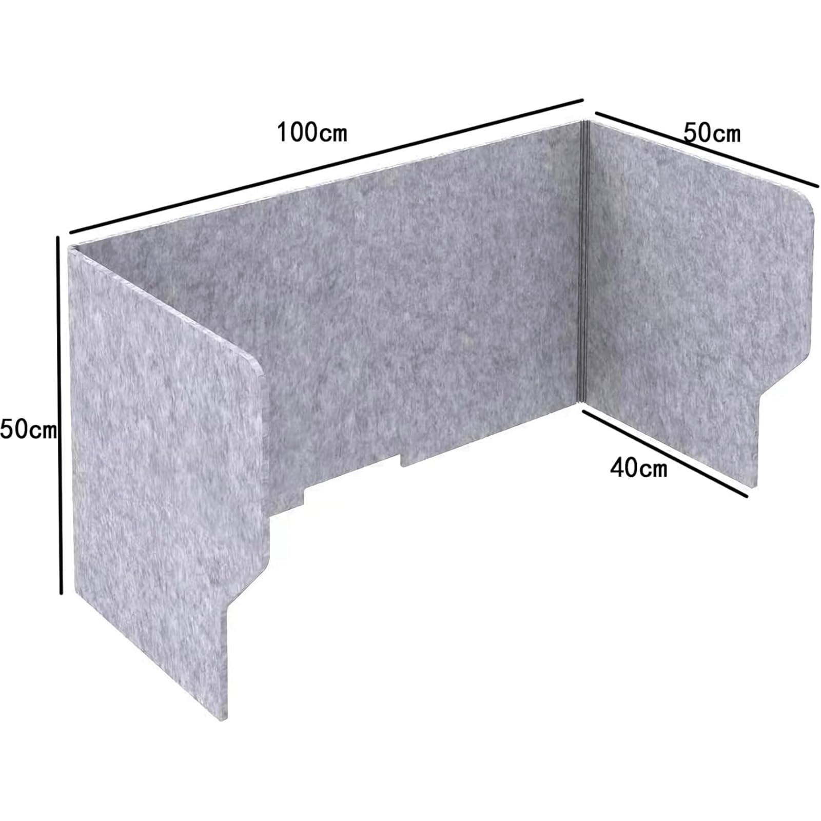 Juego de 2 paneles divisores de privacidad plegables de fieltro gris para oficina, hogar, aula, bibliotecas, separador de escritorio independiente (24 x 16 x 20 pulgadas)