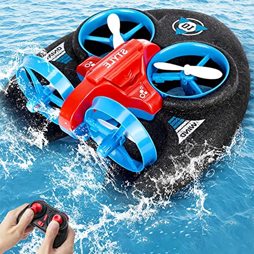 Yesmela Original 3 In 1 Rc Boat Remote Contoal Drones/Car Toys For Kids Age 12 Drone Rechargeable Pool Lake Gift For Boys Girls Toddler (Red) #TOP6