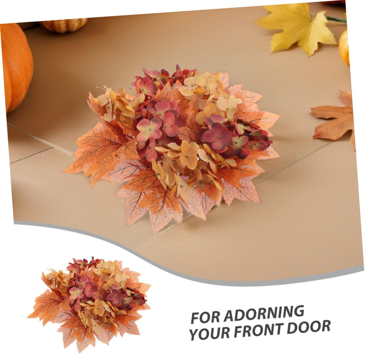 Unomor 2pcs Autumn Candle Rings for Pillar Candles Artificial Maple Leaf Wreaths Handmade Fall Harvest Decor Thanksgiving Table Centerpieces Safe and Low Maintenance