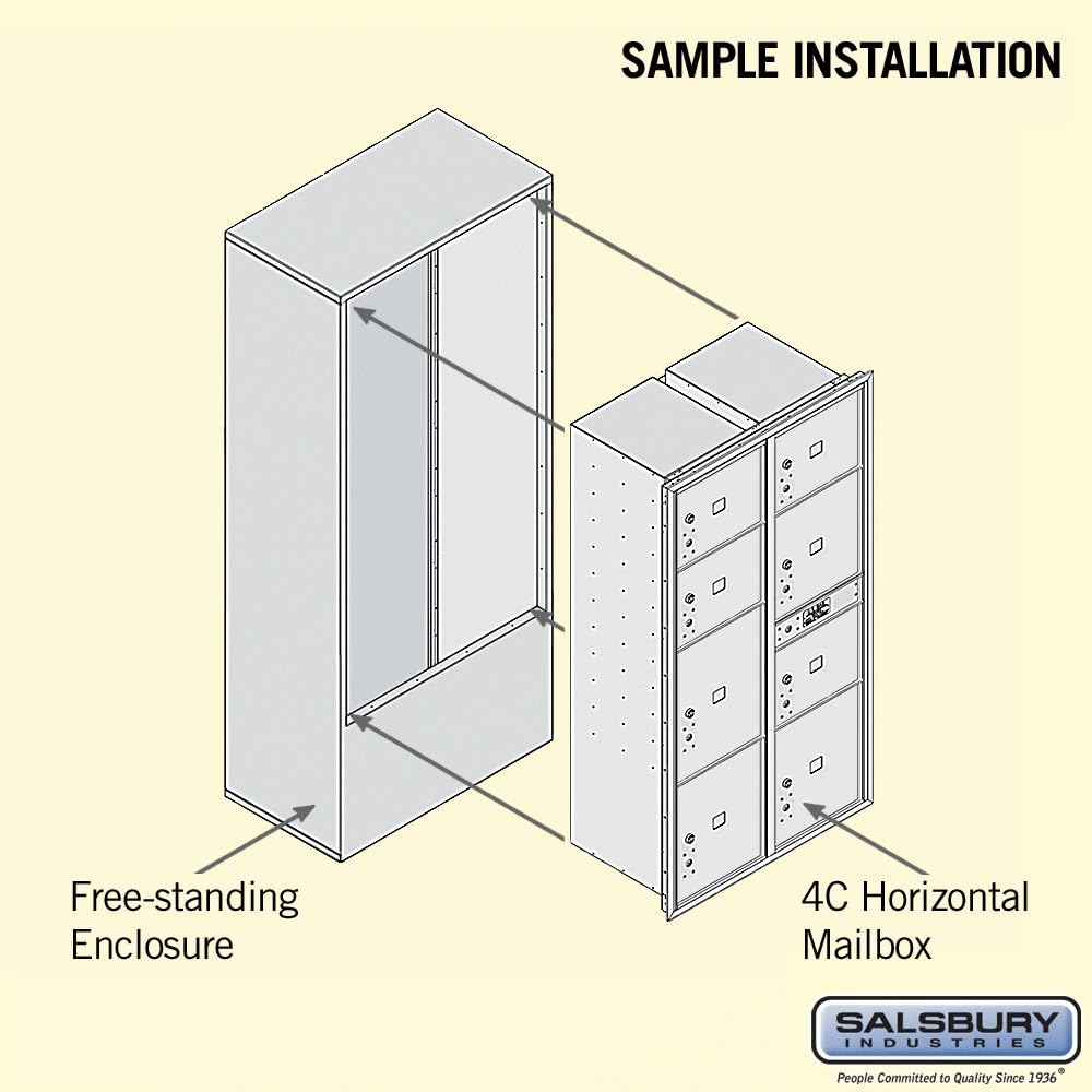 Salsbury Industries Salisbury Industries 3916D-8PAFU, Front Loading, Double Column, 4 PL3 PL4, 2 PL4.5's, 1 PL5, USPS Access, Aluminum Free Horizontal 4C Stand Alone Parcel Locker Mailbox