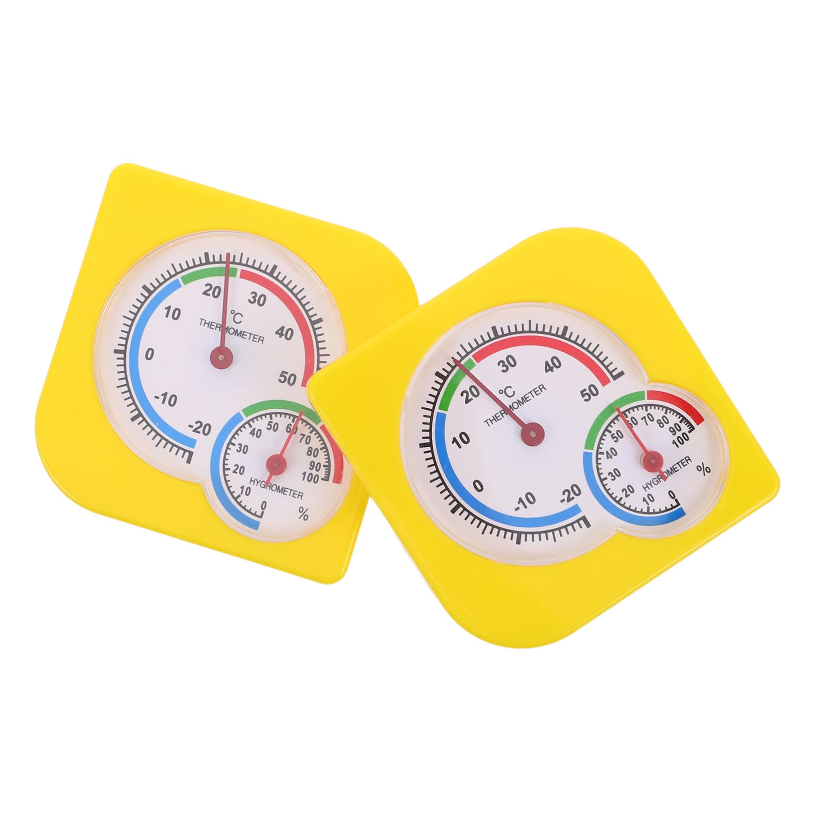 KONTONTY 2 Pcs Compact Hygrometer Thermometer Accurate Indoor Temperature Humidity with Display Portable Design for Wall Mount Desktop Use Home Office