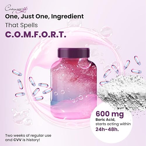 Miniatura 2 de cosynee Supositorios de ácido bórico  60 unidades, 600 mg  Apoya y restaura el pH y la salud vaginal normal  Productos de higiene femenina para el