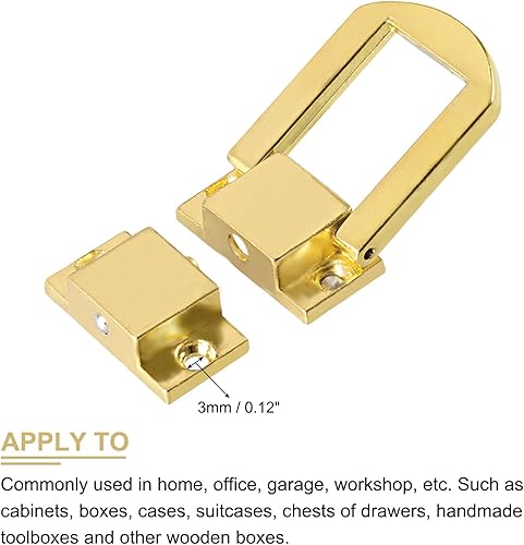 Miniatura 4 de METALLIXITY Cerradura de cierre de palanca (1.220 in x 0.945 in), 4 unidades, cierres de cerrojo de aleación de zinc, para gabinetes, cajas,