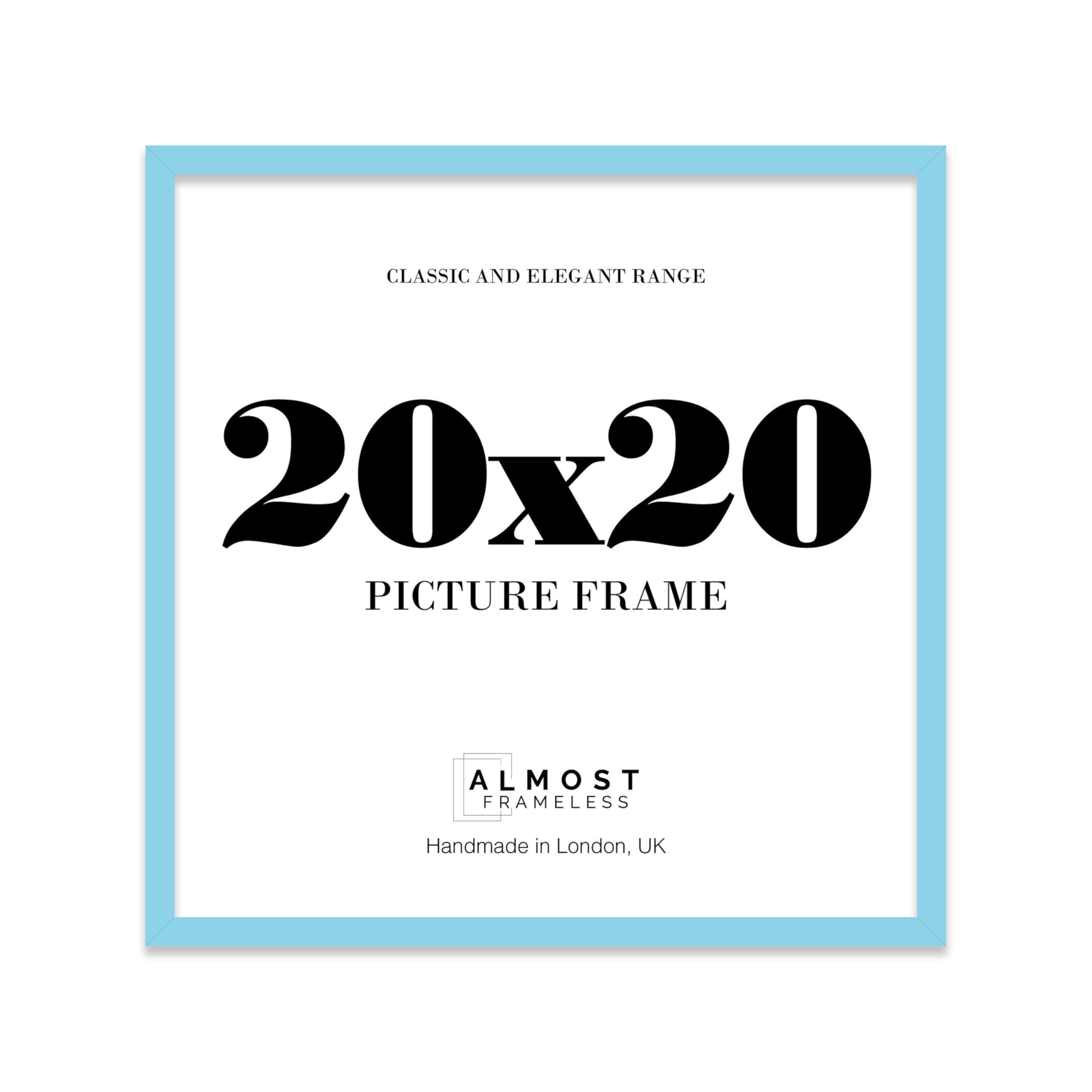 20x20 Light Blue Picture Frame for Square Photos, Posters, Prints & Artwork, (22.9 x 27.9cm) Wall Display Modern Photo Frame for Home, Office, Gallery Wall, 1 Pack