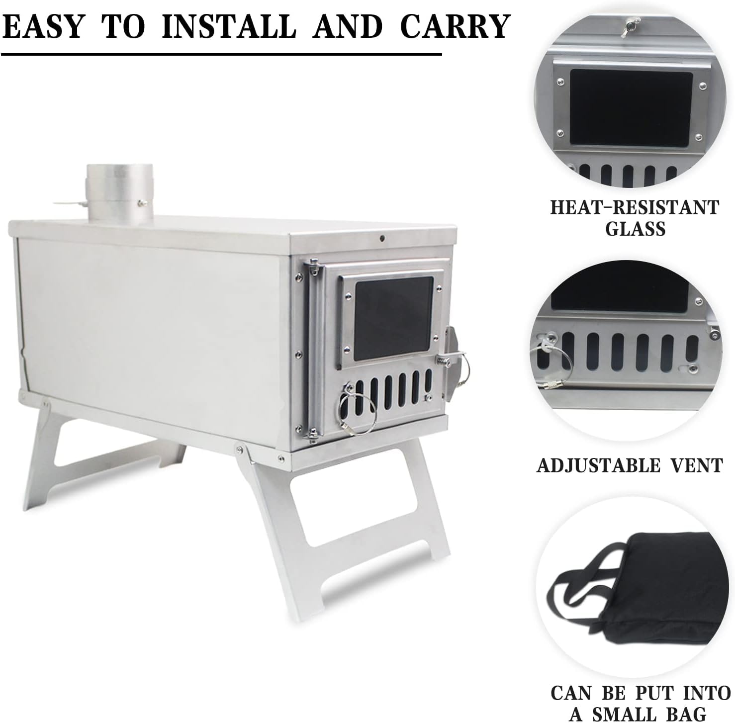 Ipalmay Ultralight Camping Stove Portable Wood Burning Stove - Image 4