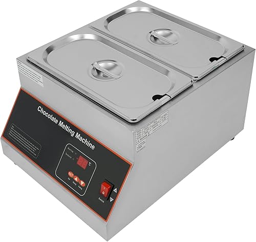 2 Pot Commercial Chocolate Melting Pot, 12 KG26.4 LBS Chocolate Melting Pot with 32-203F Temperature Adjustable Electric Chocolate Melter with Lid