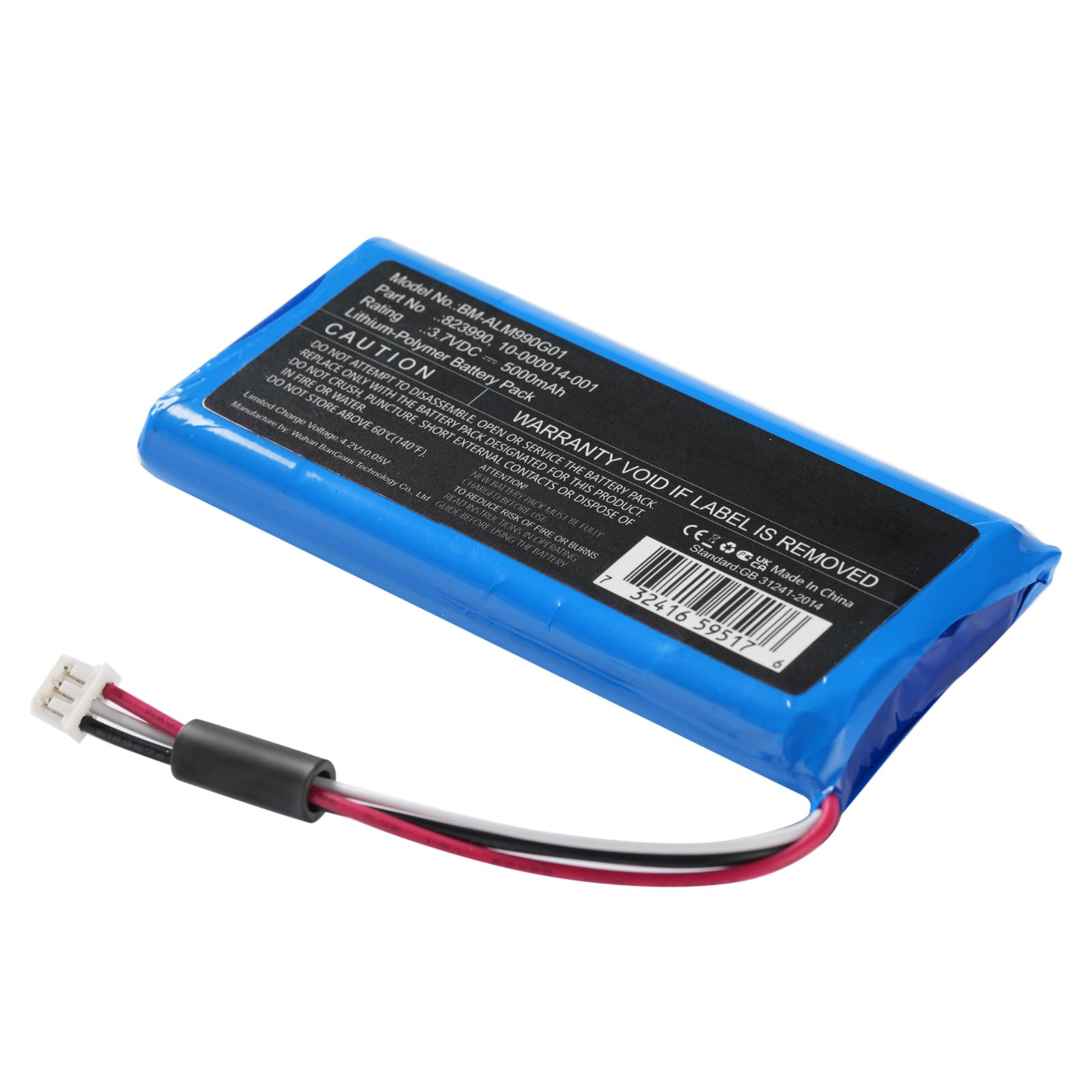 Evrongx 5000mAh 823990 2GIG GC3e Battery Replacement for 2GIG SP1-GC3 GC3e Panel GC3 Panel, 10-000014-001 823990 Battery