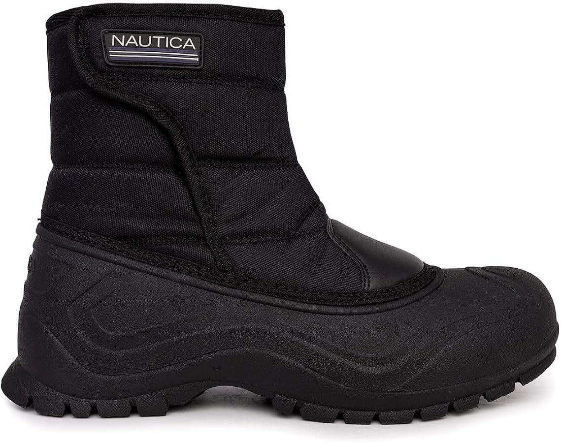 Nautica sz 10 black leather canvas lace-up duck boots Amazon.com: Nautica Mens Duck Boots - Waterproof Shell With  main image 2