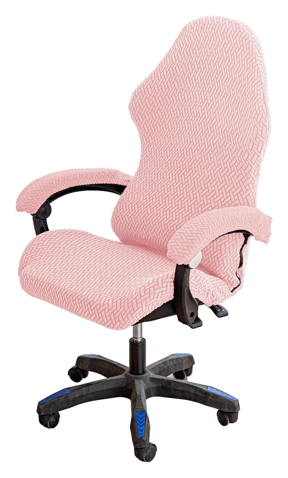 AOICXB Office Chair Seat Covers,Stretchable Gaming Chair Covers,with 1 Pair Armrest Cover,Reclining Racing Style Office Chair(Roze)