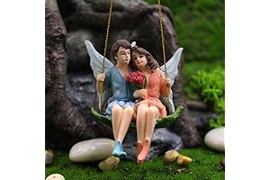 Miniature Fairy Garden Swing Seat Accessory for Home Decor or Outdoor Fairy Garden