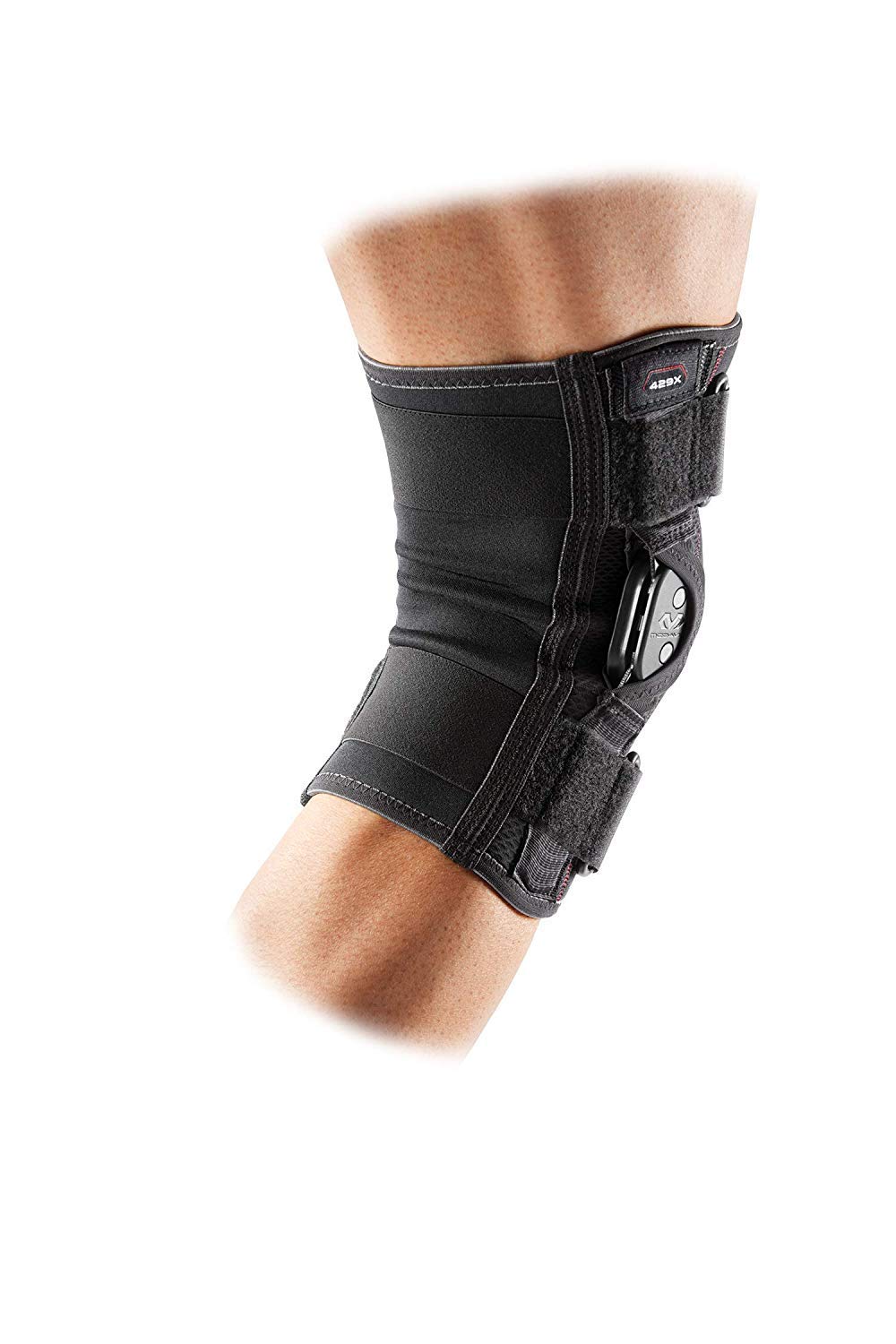 McDavid PSII Bi-Lateral Geared Polycentric Hinged Knee Brace Support, Improves Medial and Lateral Stability, Reduces Injury and Assists in Recovery, Black, Large