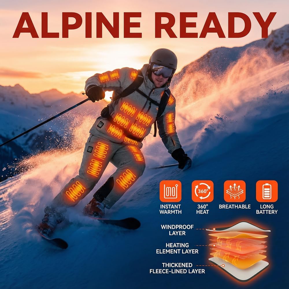 Heated Thermal Underwear for Men Women USB 42 Zone Intelligent Heated Thermals top and Heated Pants Set/S-4XL - Image 7