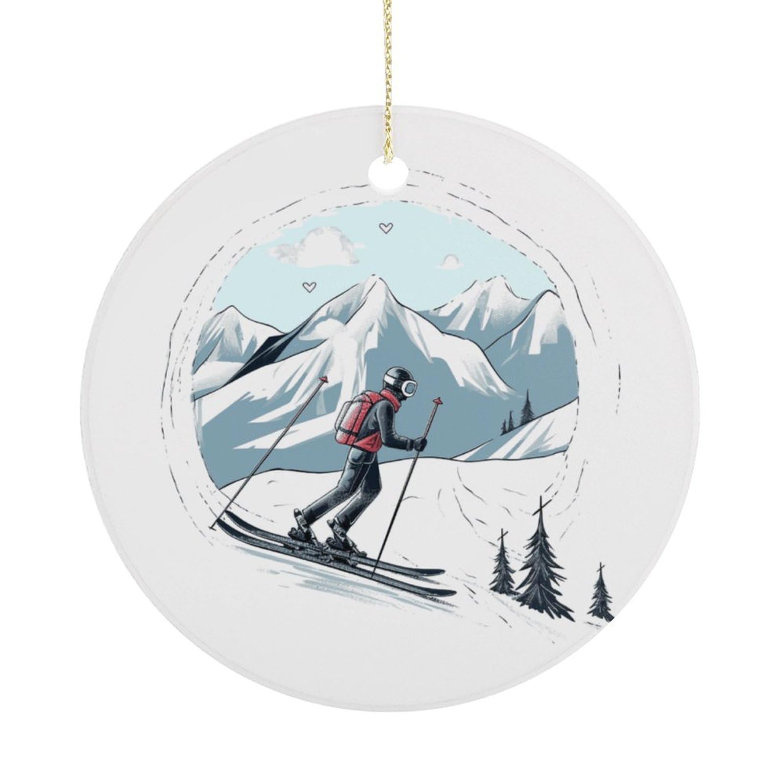 Adfgyerh Women's Style Skiing Theme Hanging Ceramic Ornaments, Christmas Tree Decorations, Funny Home Decor Gifts For Sisters & Work Best Friends