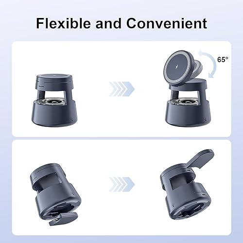 Miniatura 6 de Estación de carga 3 en 1, cargador inalámbrico magnético con luz nocturna y altavoz para soporte de cargador MagSafe de Apple, estación de carga