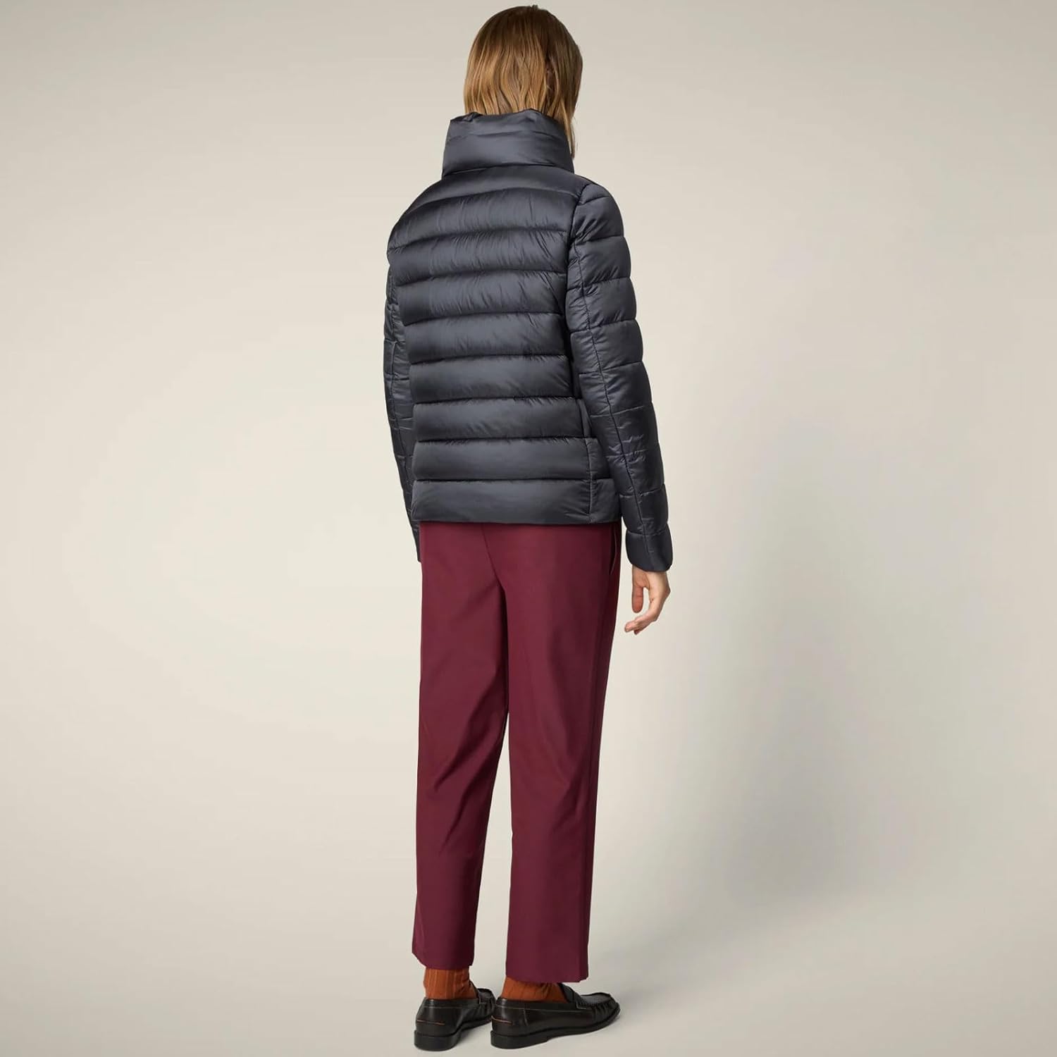 SAVE THE DUCK Women's Elsie Puffer Jacket | Lightweight Quilted Nylon Water & Wind-Repellent Coat Funnel Neck & Shiny Finish - Image 4