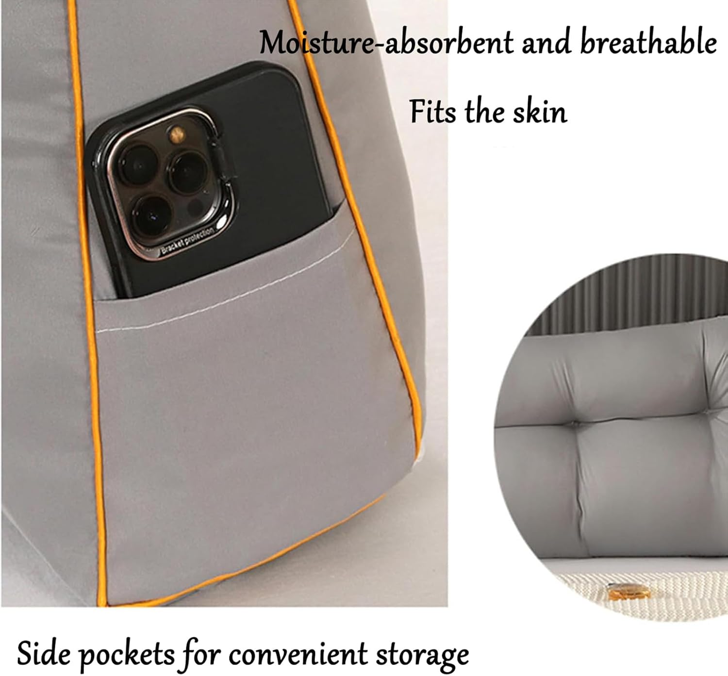 Triangular Wedge Pillows Headboard, Wedge Pillow, Backrest Bolster Pillow, Backrest Bolster Pillows for Dorm, Triangular Cushion Reading Support Pillow,G,60cm