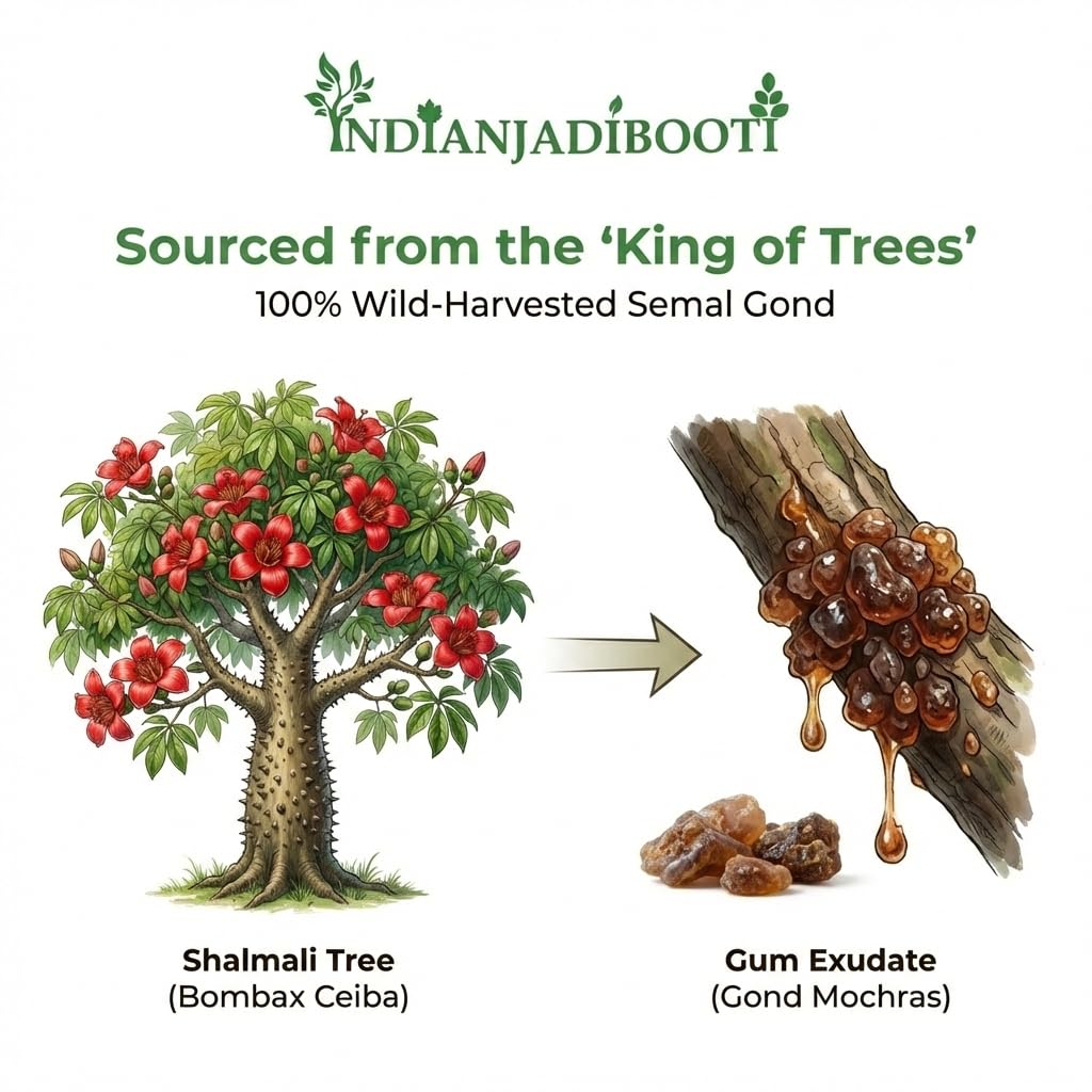 IndianJadiBooti Gond Mochras (400g) | Pure Semal Gond (Bombax Ceiba) | Red Silk Cotton Tree Gum | Traditional Suppor 2