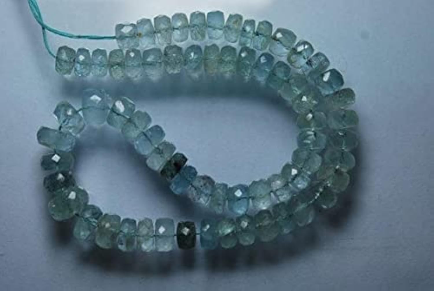 Grandes rondelles aigue-marine facettées de taille 11-7mm extra larges pour un éclat maximal