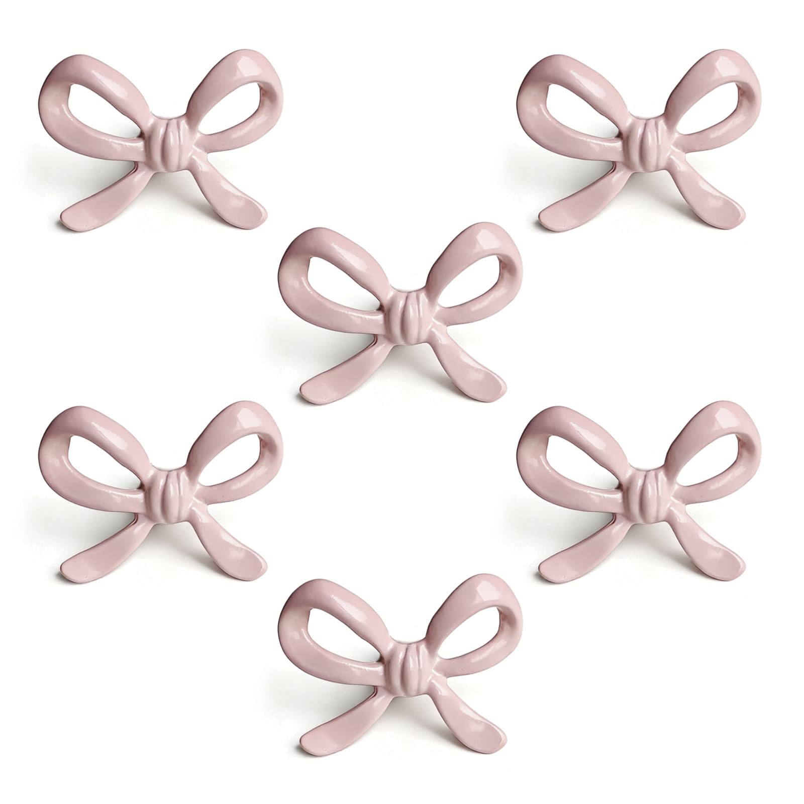 Pink Bow Drawer Pulls & Cabinet Knobs - Coquette Style Solid Metal (6-Pack) - Vintage Dresser Handles with 3 Screw Sizes for Nursery, Girls' Room & Vanity-image-20