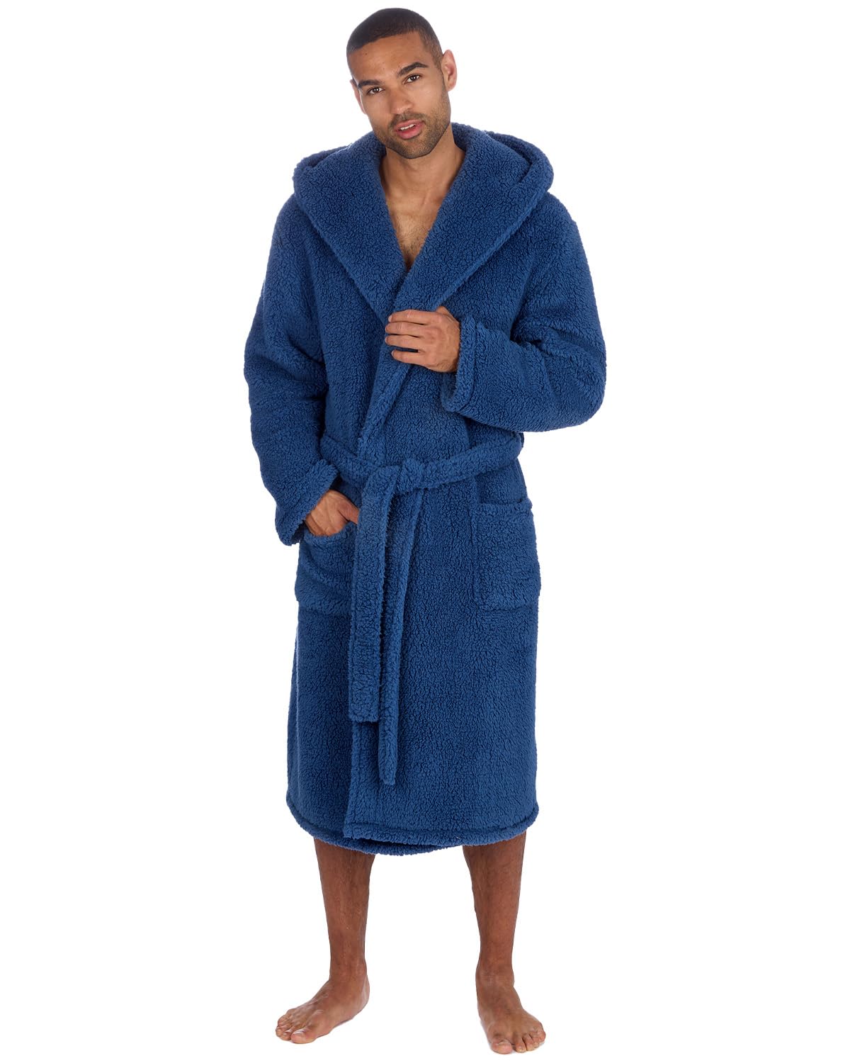 Undercover Mens Borg Dressing Gown 31B2163 Denim Large