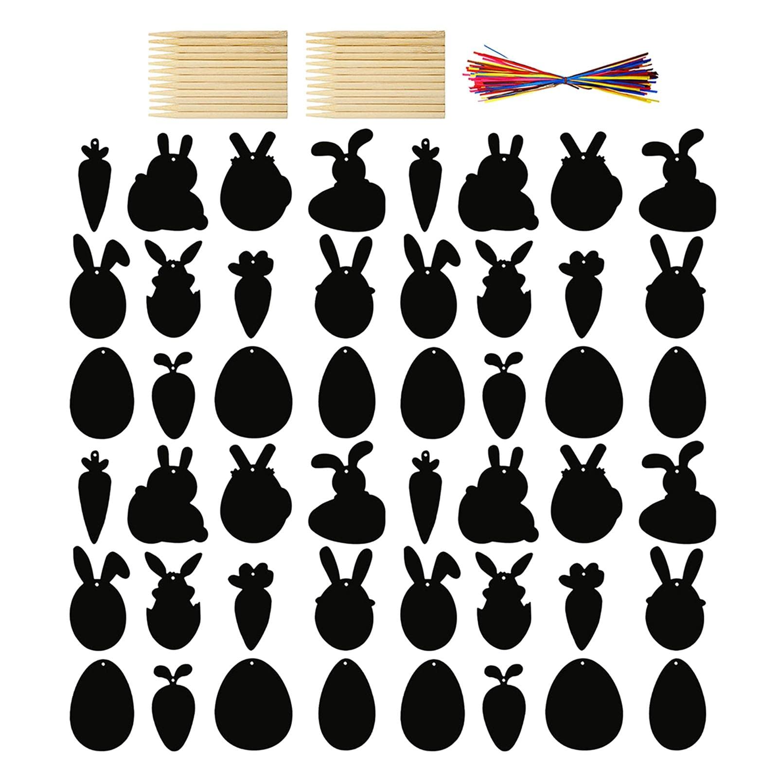 HEAVENGLOW 48x Easter Scratch Art Paper Drawing Toys DIY Easter Egg Rainbow Colorful | Crafts | Kids Crafts | Craft Kits