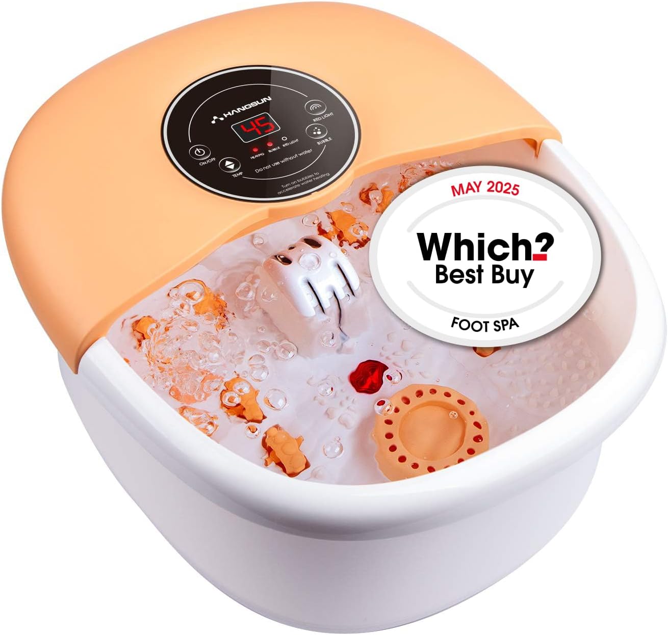 Large Foot Spa Bath Massager with Heat Bubbles Massage FM660 Heater Temperature Control, Massage Rollers, Medicine Box, Infrared for Relieve Foot Pressure