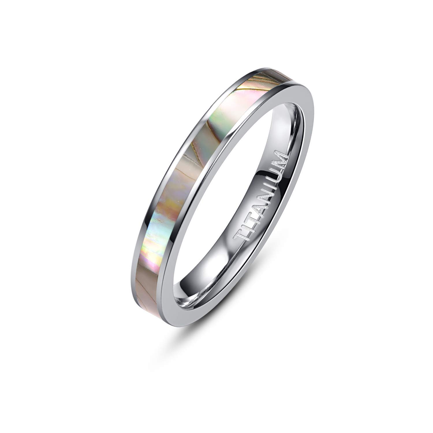 Empsoul Titanium Eternity Ring 3mm Colorful Wedding Engagement Ring for Men Women
