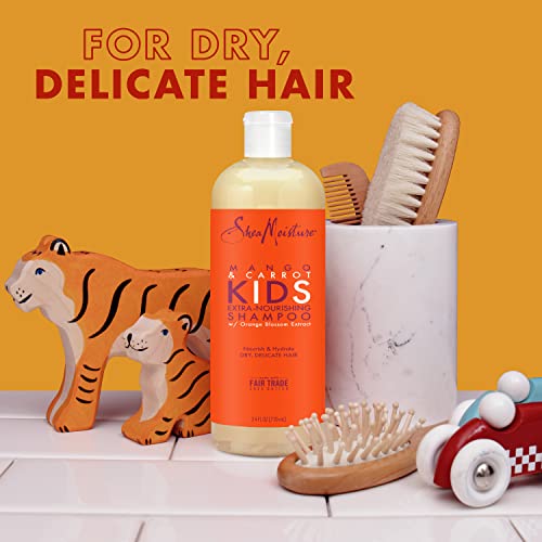 SheaMoisture Kids Shampoo Extra-Nourishing Mango & Carrot For Dry, Delicate Hair 24 fl oz - Image 4